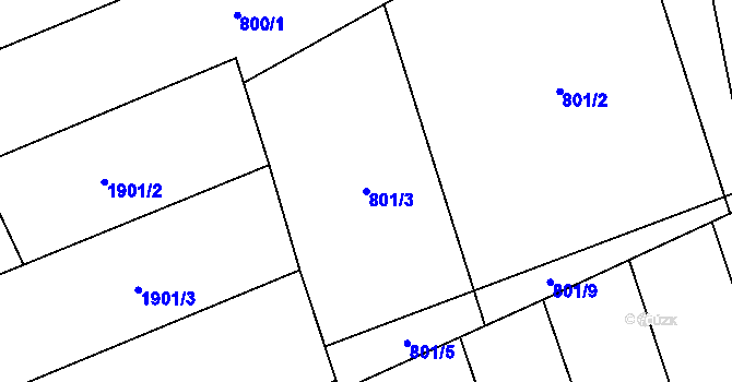 Parcela st. 801/3 v KÚ Brankovice, Katastrální mapa