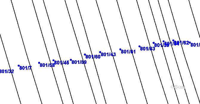 Parcela st. 801/43 v KÚ Brankovice, Katastrální mapa