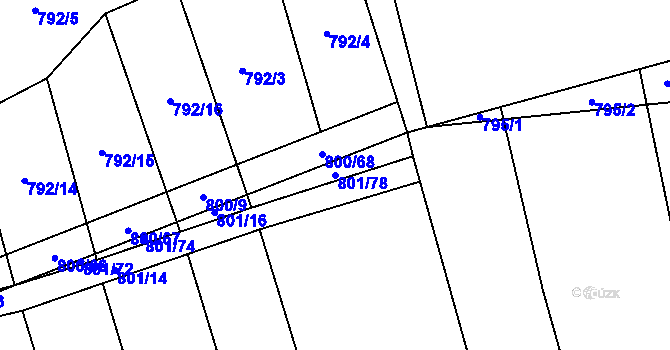 Parcela st. 801/78 v KÚ Brankovice, Katastrální mapa