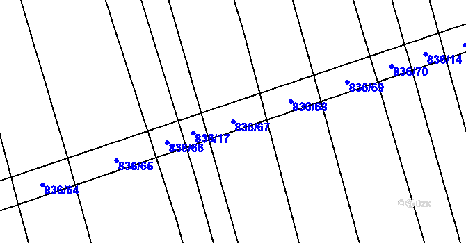 Parcela st. 836/67 v KÚ Brankovice, Katastrální mapa