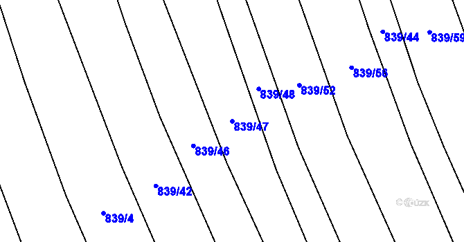 Parcela st. 839/47 v KÚ Brankovice, Katastrální mapa