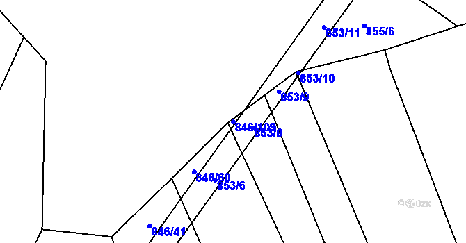 Parcela st. 846/109 v KÚ Brankovice, Katastrální mapa