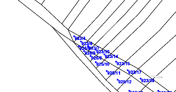 Parcela st. 923/7 v KÚ Brankovice, Katastrální mapa