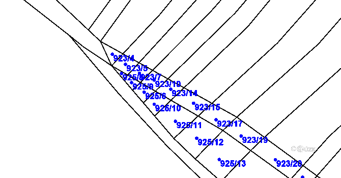 Parcela st. 923/14 v KÚ Brankovice, Katastrální mapa