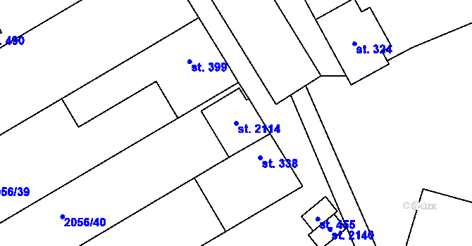 Parcela st. 2114 v KÚ Brankovice, Katastrální mapa