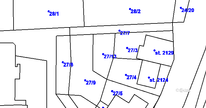 Parcela st. 27/13 v KÚ Brankovice, Katastrální mapa