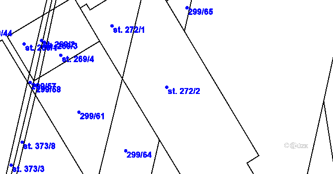 Parcela st. 272/2 v KÚ Branky, Katastrální mapa