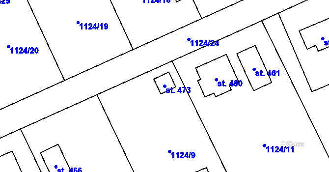 Parcela st. 473 v KÚ Branky, Katastrální mapa