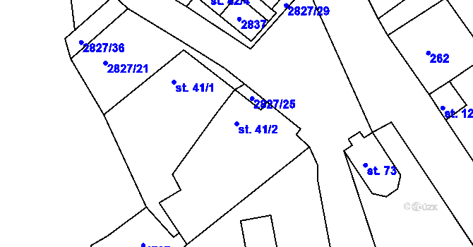 Parcela st. 41/2 v KÚ Branná, Katastrální mapa