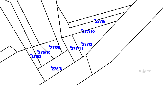 Parcela st. 277/2 v KÚ Branná, Katastrální mapa