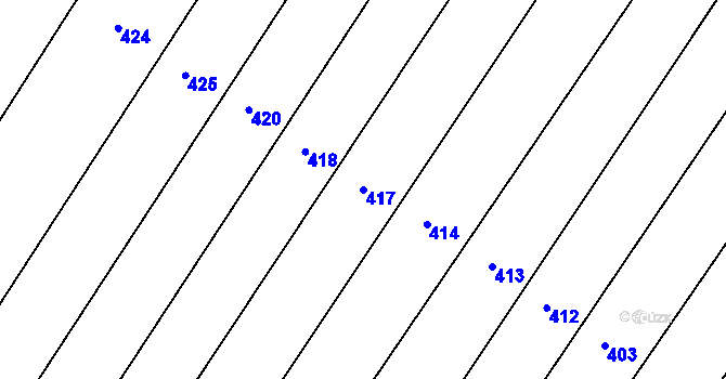 Parcela st. 417 v KÚ Branná, Katastrální mapa