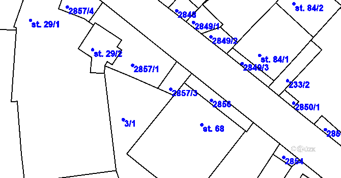 Parcela st. 2857/3 v KÚ Branná, Katastrální mapa