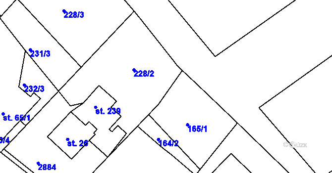Parcela st. 228/4 v KÚ Branná, Katastrální mapa
