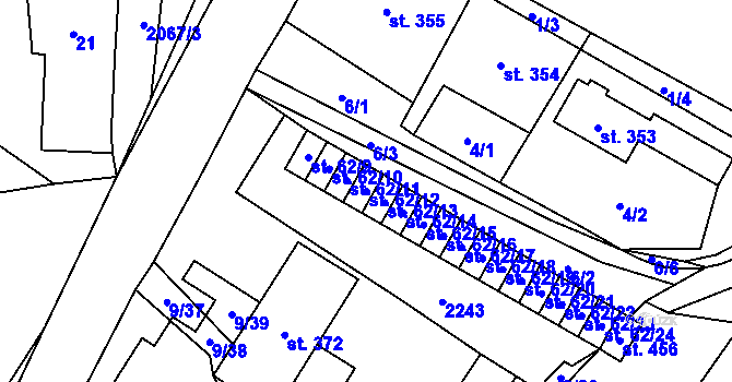 Parcela st. 62/12 v KÚ Branná u Šumperka, Katastrální mapa