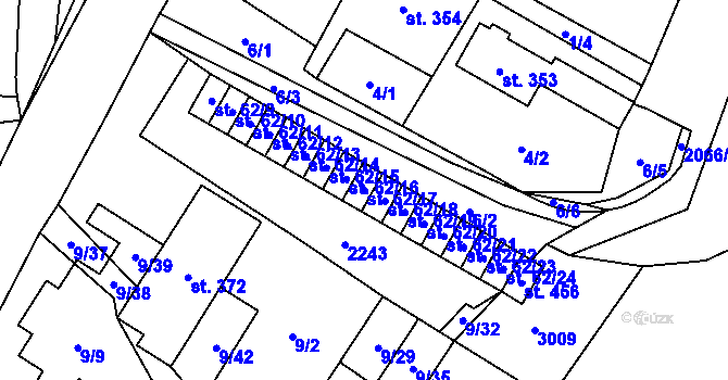Parcela st. 62/17 v KÚ Branná u Šumperka, Katastrální mapa