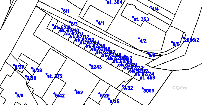 Parcela st. 62/18 v KÚ Branná u Šumperka, Katastrální mapa