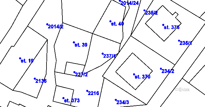 Parcela st. 237/1 v KÚ Branná u Šumperka, Katastrální mapa