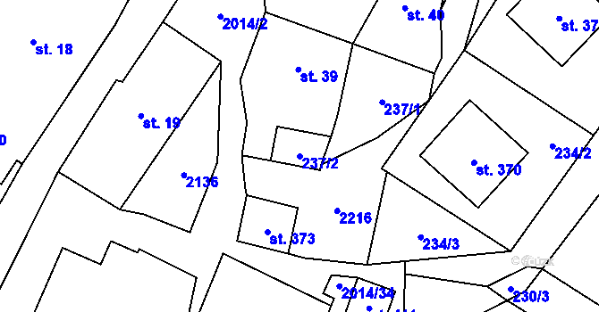 Parcela st. 237/2 v KÚ Branná u Šumperka, Katastrální mapa