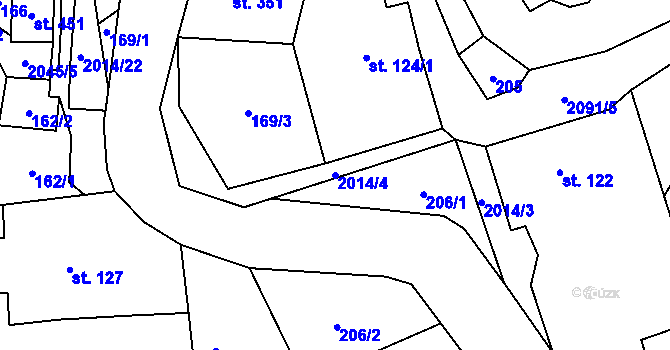 Parcela st. 2014/4 v KÚ Branná u Šumperka, Katastrální mapa