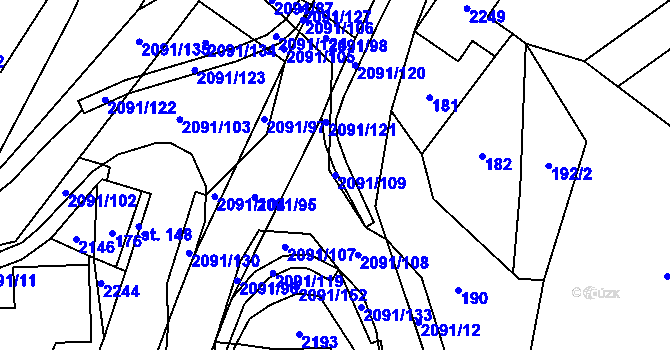 Parcela st. 2091/109 v KÚ Branná u Šumperka, Katastrální mapa