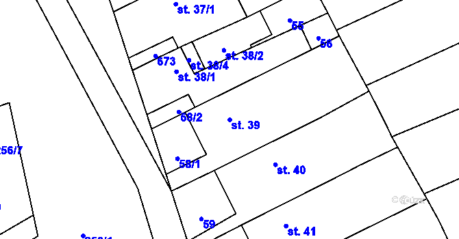 Parcela st. 39 v KÚ Branov, Katastrální mapa