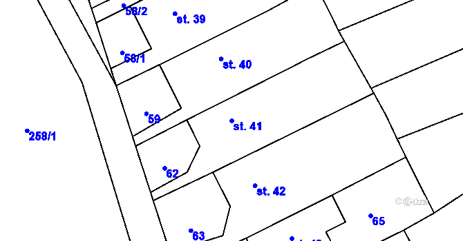 Parcela st. 41 v KÚ Branov, Katastrální mapa