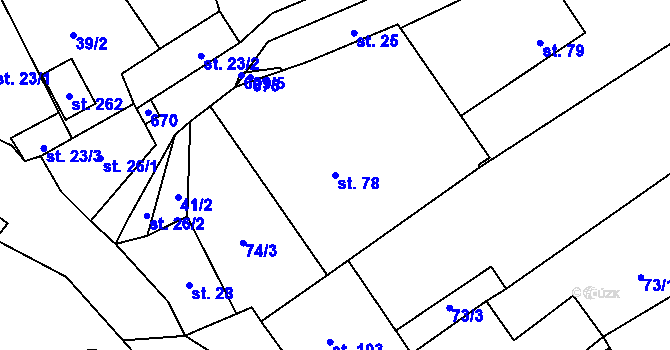 Parcela st. 78 v KÚ Branov, Katastrální mapa