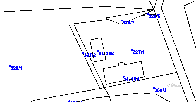 Parcela st. 218 v KÚ Branov, Katastrální mapa