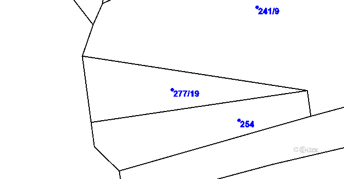 Parcela st. 277/19 v KÚ Branov, Katastrální mapa