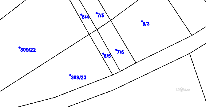 Parcela st. 6/5 v KÚ Branov, Katastrální mapa
