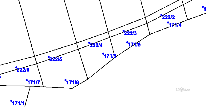 Parcela st. 171/5 v KÚ Branov, Katastrální mapa
