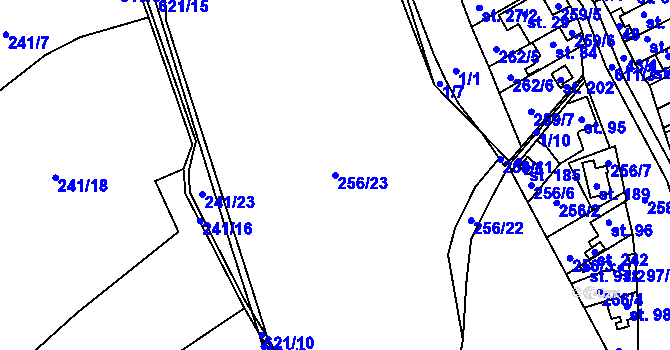 Parcela st. 256/23 v KÚ Branov, Katastrální mapa