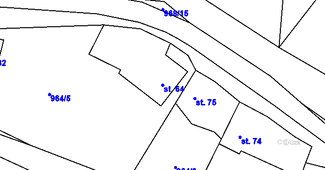 Parcela st. 64 v KÚ Bransouze, Katastrální mapa