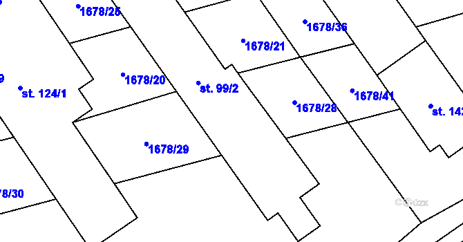 Parcela st. 99/4 v KÚ Bransouze, Katastrální mapa