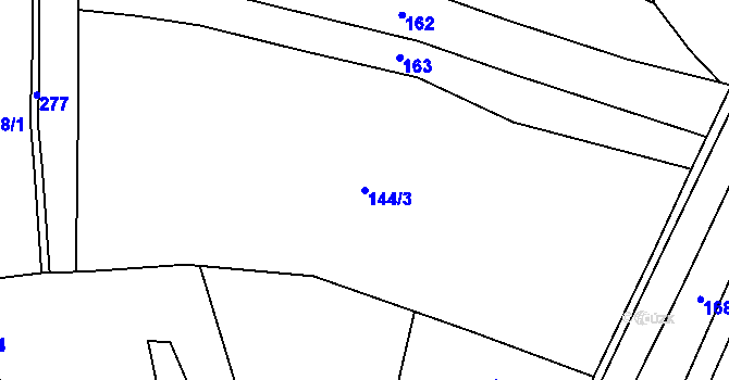 Parcela st. 144/3 v KÚ Bransouze, Katastrální mapa