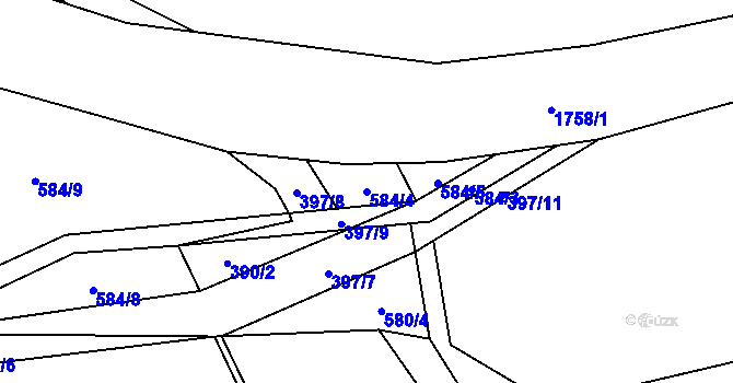 Parcela st. 584/4 v KÚ Bransouze, Katastrální mapa