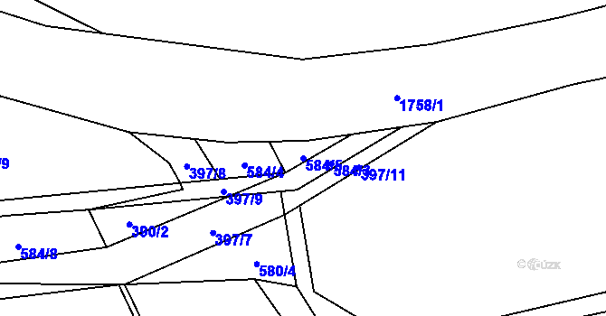 Parcela st. 584/5 v KÚ Bransouze, Katastrální mapa