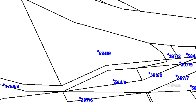 Parcela st. 584/9 v KÚ Bransouze, Katastrální mapa