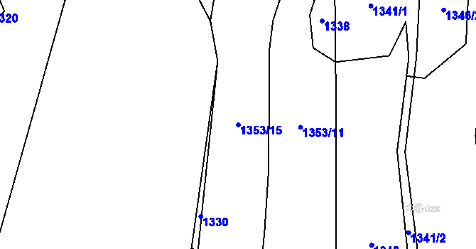 Parcela st. 1353/15 v KÚ Bransouze, Katastrální mapa