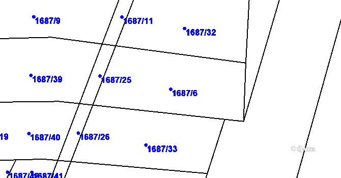 Parcela st. 1687/6 v KÚ Bransouze, Katastrální mapa