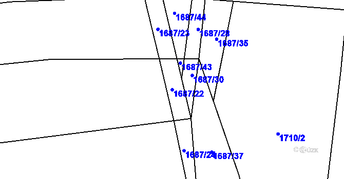 Parcela st. 1687/22 v KÚ Bransouze, Katastrální mapa