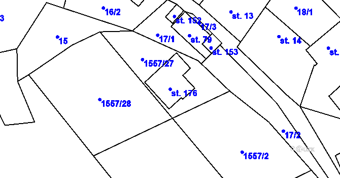 Parcela st. 176 v KÚ Bransouze, Katastrální mapa