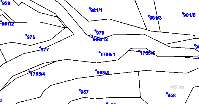 Parcela st. 1798/1 v KÚ Bransouze, Katastrální mapa