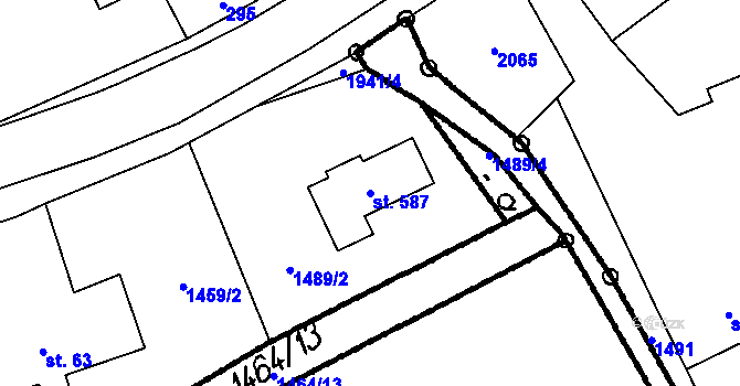 Parcela st. 587 v KÚ Brantice, Katastrální mapa