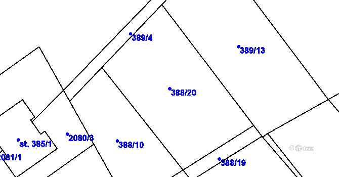 Parcela st. 388/20 v KÚ Brantice, Katastrální mapa