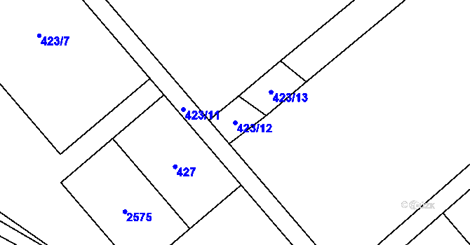 Parcela st. 423/12 v KÚ Brantice, Katastrální mapa