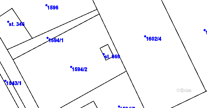 Parcela st. 669 v KÚ Brantice, Katastrální mapa
