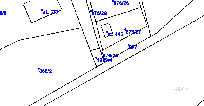 Parcela st. 876/30 v KÚ Brantice, Katastrální mapa