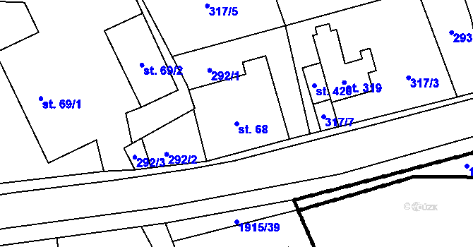 Parcela st. 68 v KÚ Brantice, Katastrální mapa