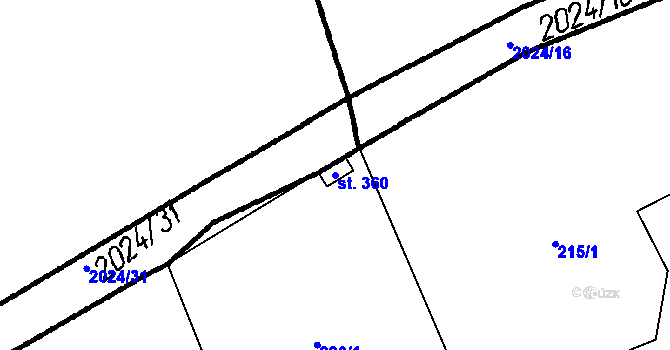 Parcela st. 360 v KÚ Brantice, Katastrální mapa